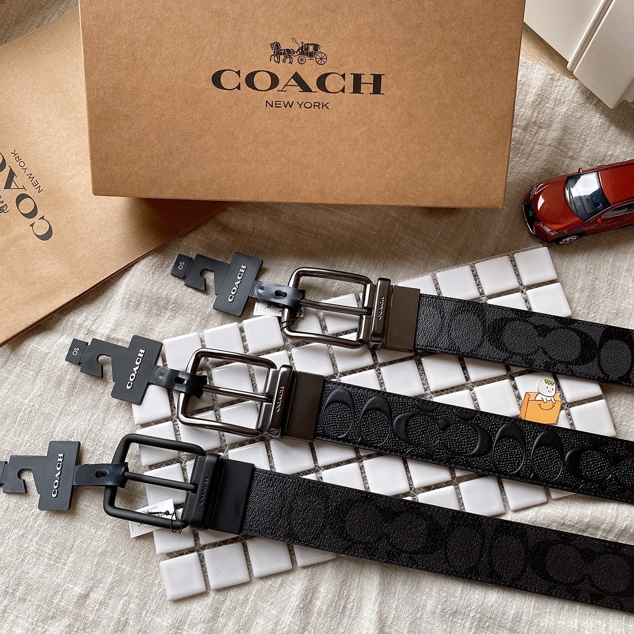 【現貨】COACH 雙面用 寬版 皮帶 男生皮帶