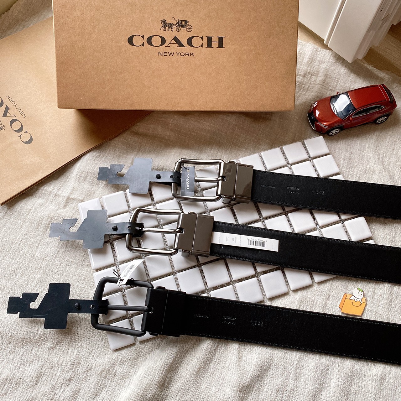 【現貨】COACH 雙面用 寬版 皮帶 男生皮帶