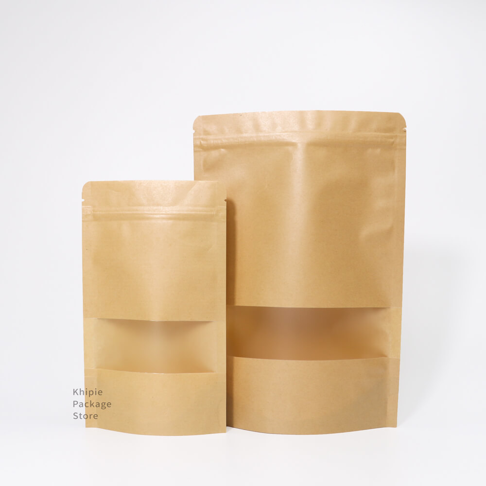 夾鏈立袋｜牛皮橫窗