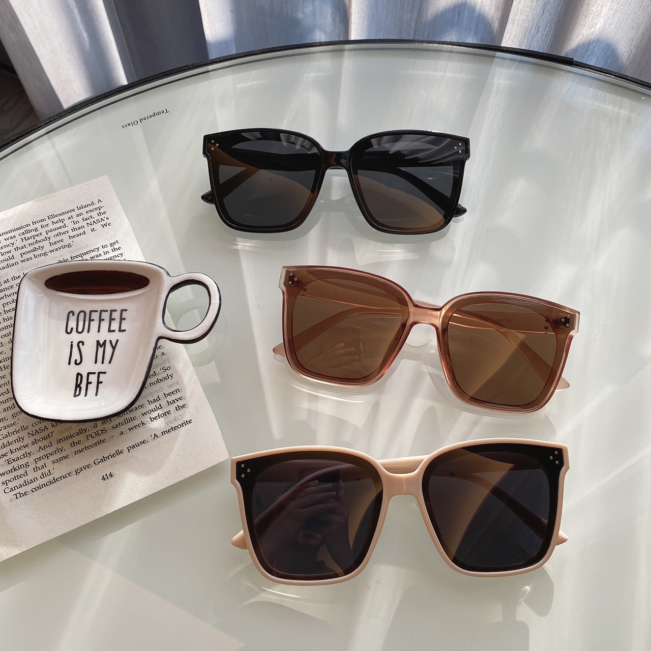 尹世理款S0139153金屬三點墨鏡/三色/人氣韓劇愛的迫降