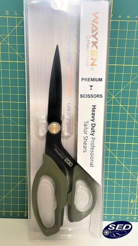 WAYKEN(威肯)厚布縫紉剪(軍綠握柄) 23公分