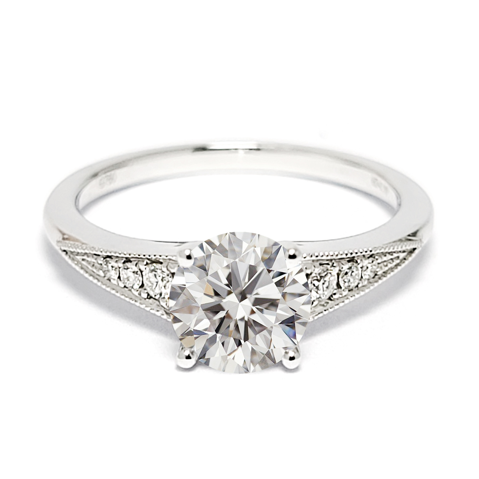 18K白金天然鑽石戒指托 (RS22HA1435A)