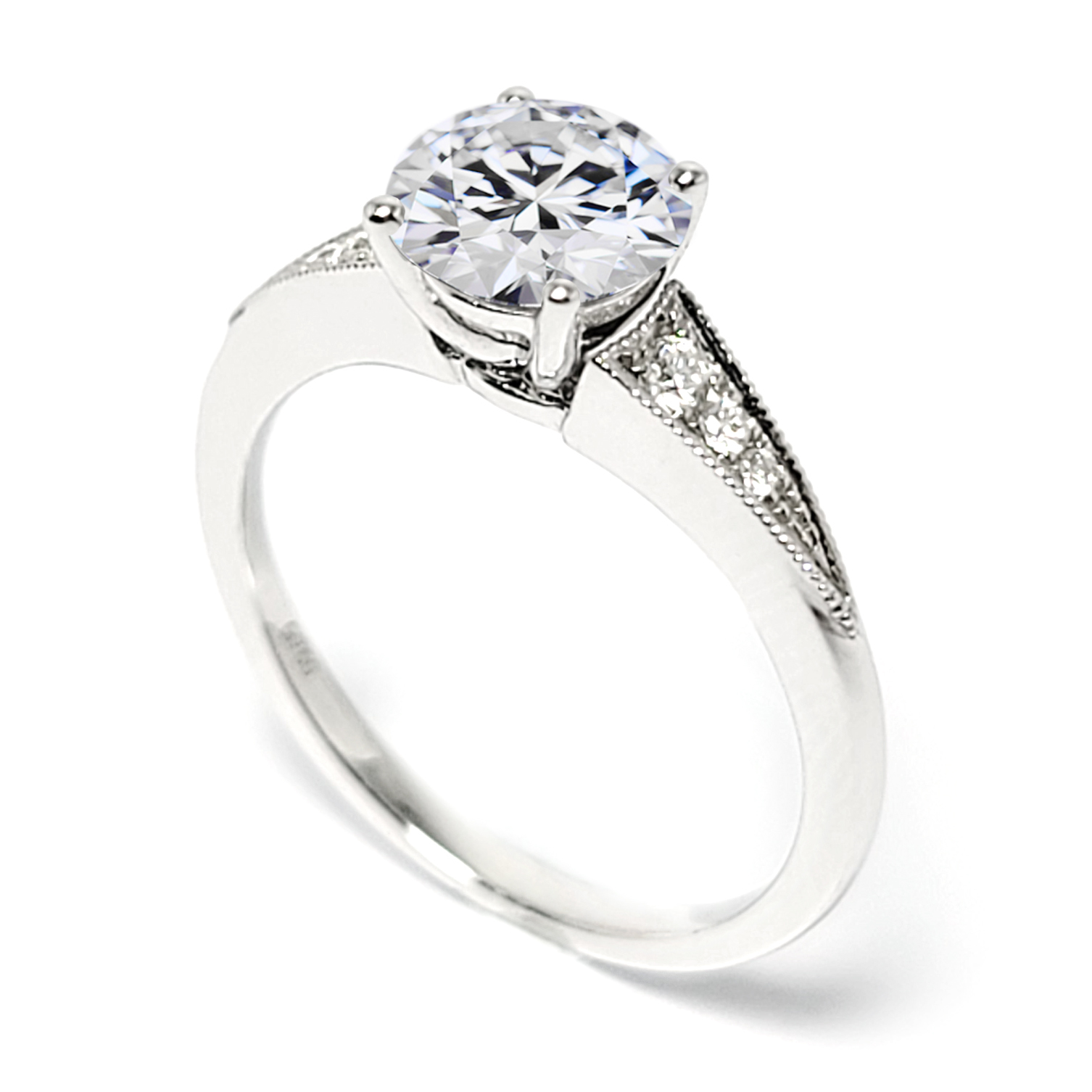 18K白金天然鑽石戒指托 (RS22HA1435A)