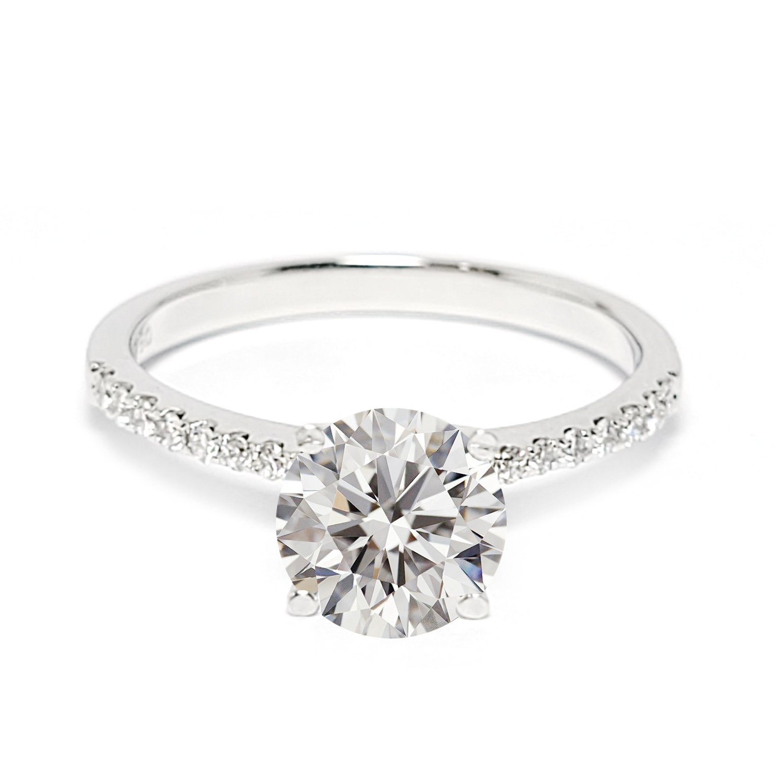 18k 白金天然鑽石戒托