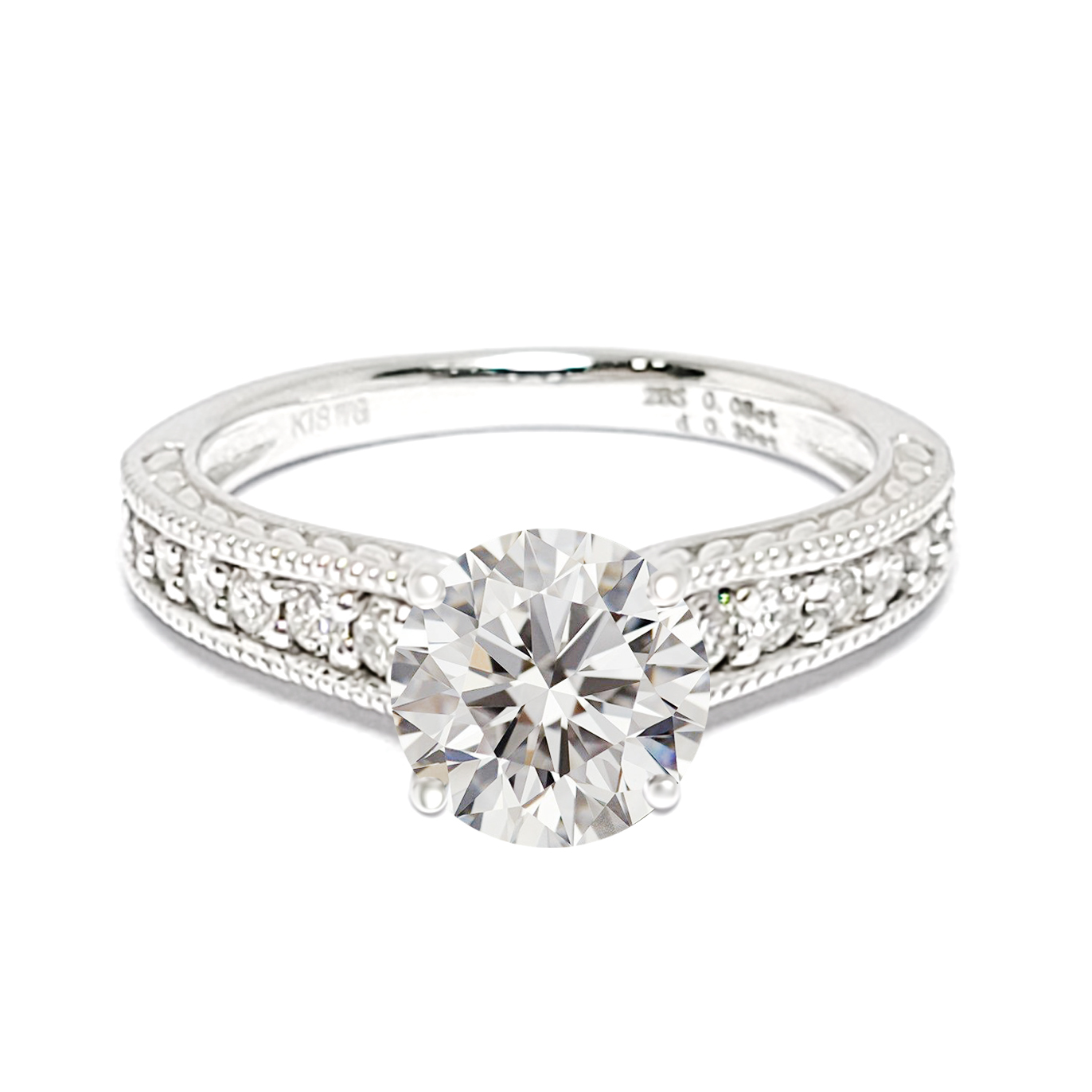 18K 白金天然藍寶鑽石戒指托 (RS15Q4767)