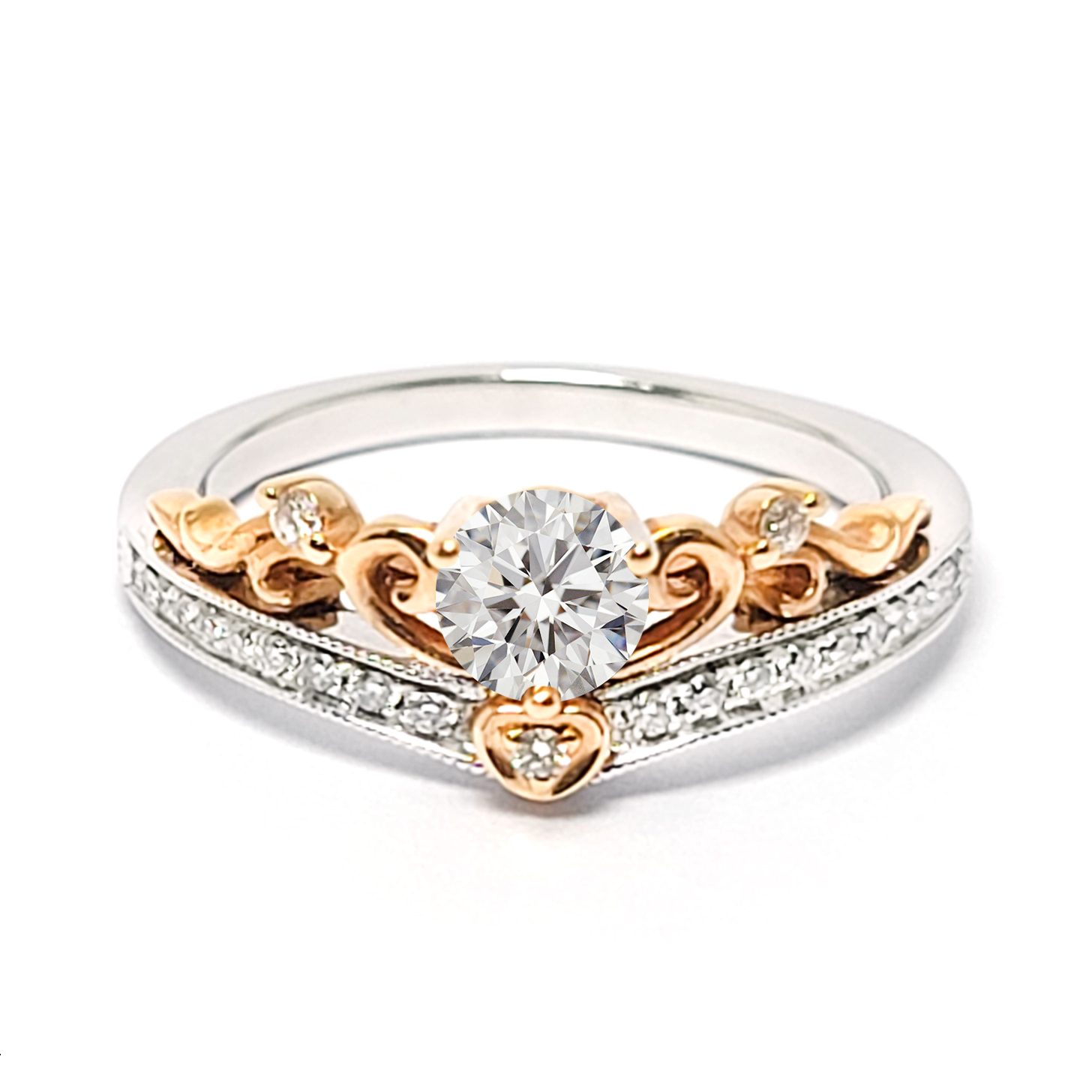 18K白 / 玫瑰金天然鑽石戒指托