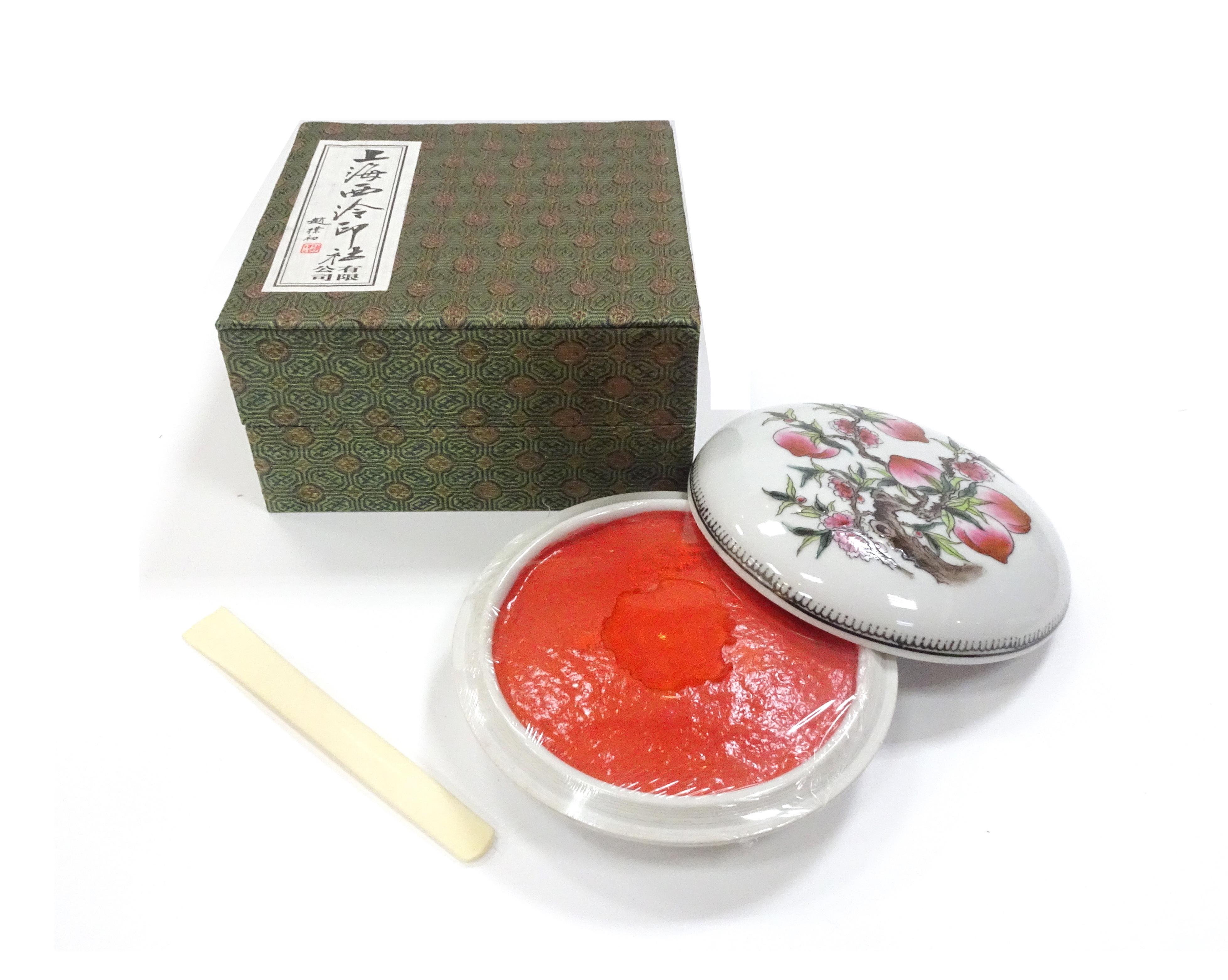 【珍品・逸品】西泠印泥 中国 杭州 朱肉 西泠印泥粉彩箭簇硃砂300g
