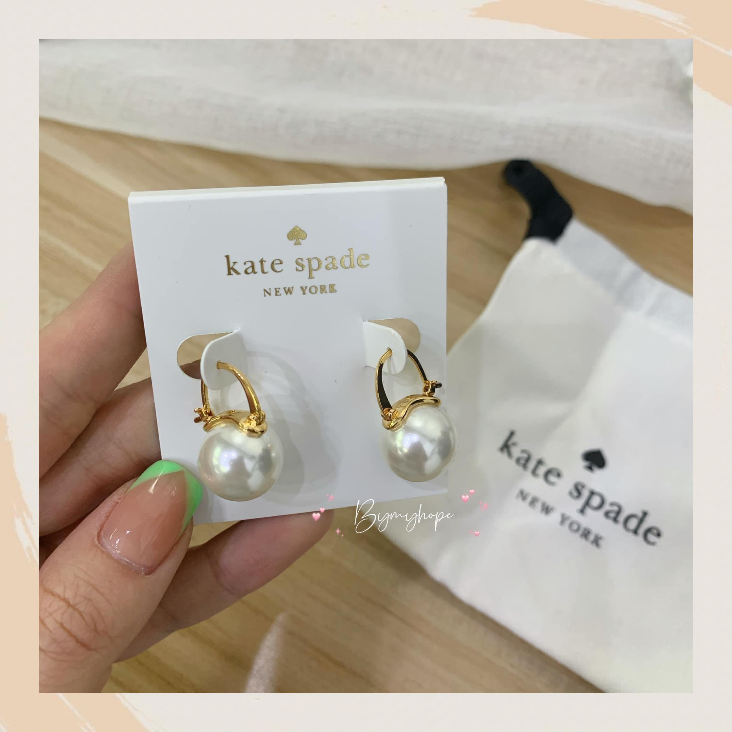 【名牌代購】KATE SPADE FAUX PEARL SHINE ON BAUBLE DROP EARRINGS