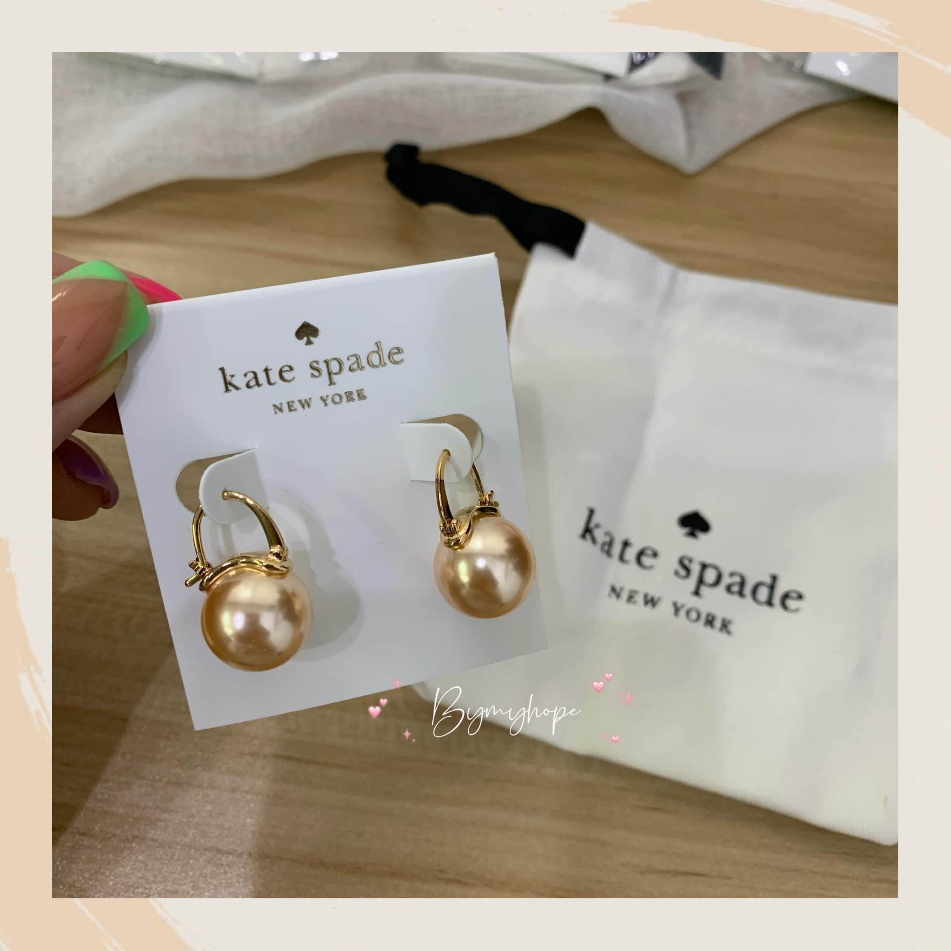【名牌代購】KATE SPADE FAUX PEARL SHINE ON BAUBLE DROP EARRINGS