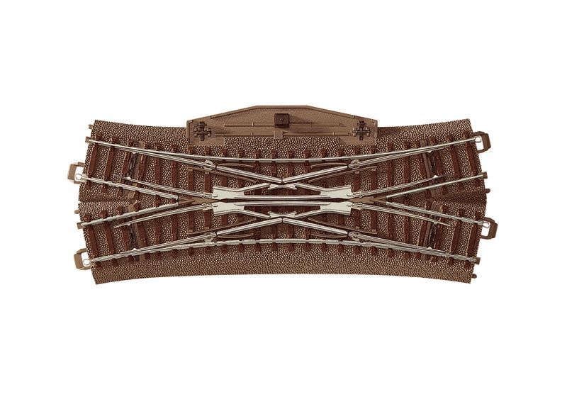 Trix 62624 HO規 R2 437.5 mm 24.3度 長 188.3 mm X型岔軌與切換器