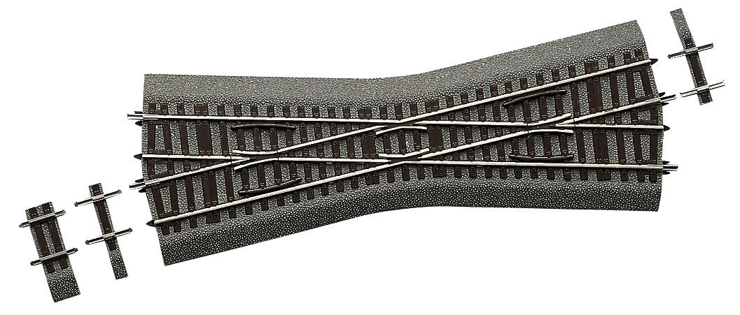 Roco 42597 HO規 長230mm 15度 X型岔軌 K15