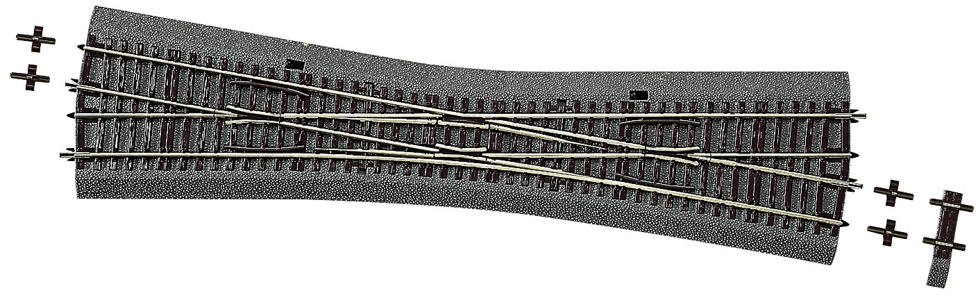 Roco 42591 HO規 R959mm 長345mm 10度 X型岔軌