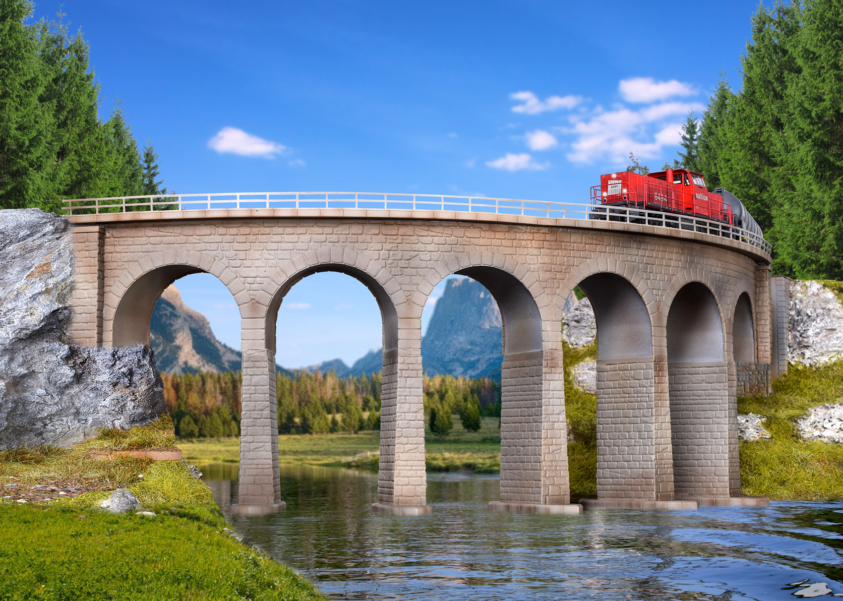 Kibri 37664 N規 Semmering高架橋.單線彎軌