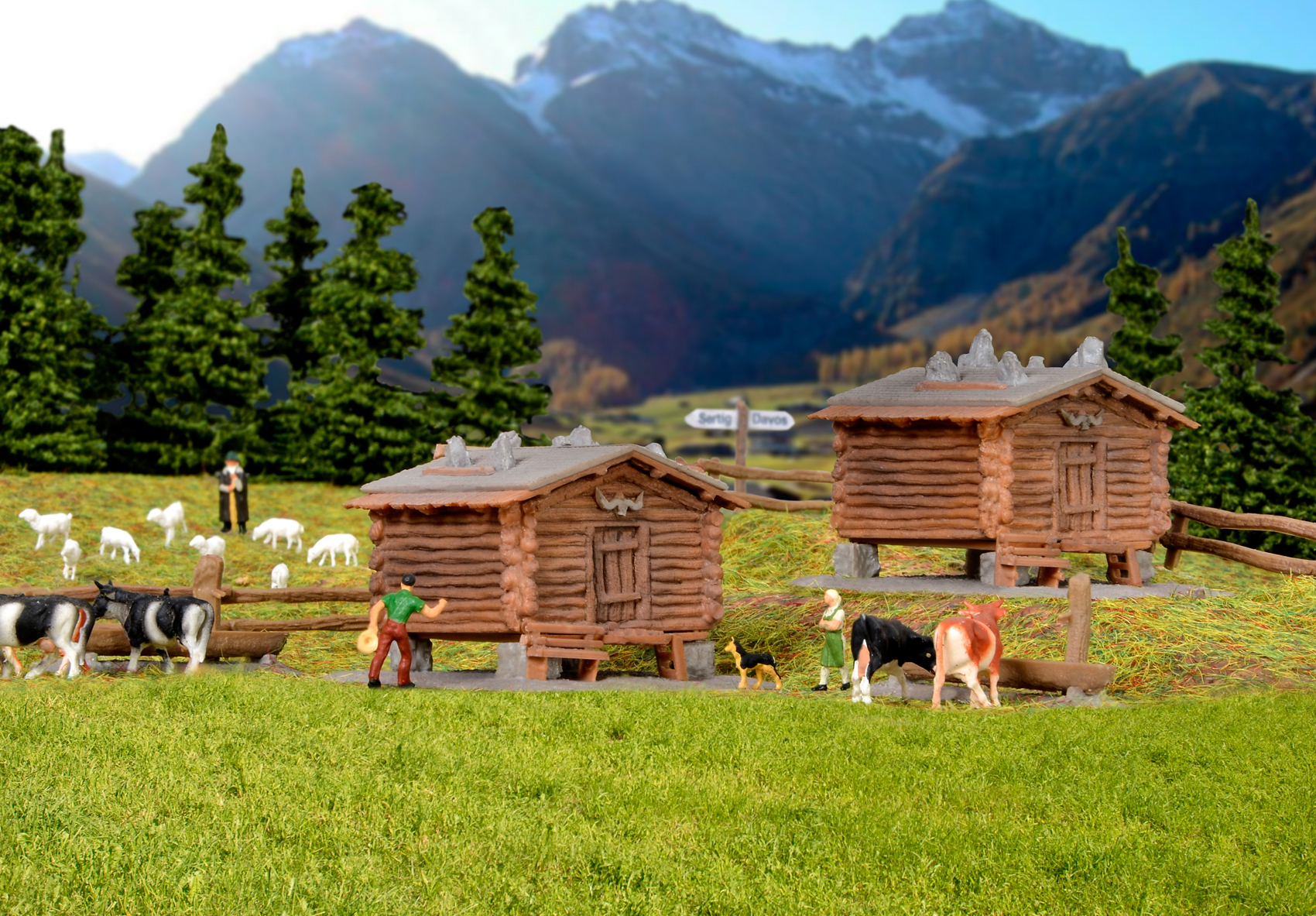 Kibri 37028 N規 Barn with fence 穀倉圍欄.套件 (2入)