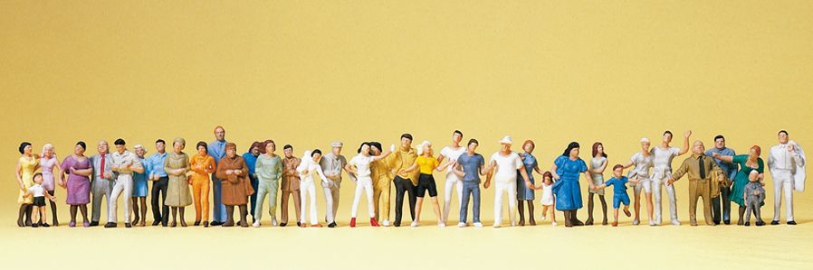 Preiser 14412 HO scale, Passers-by, standing and walking