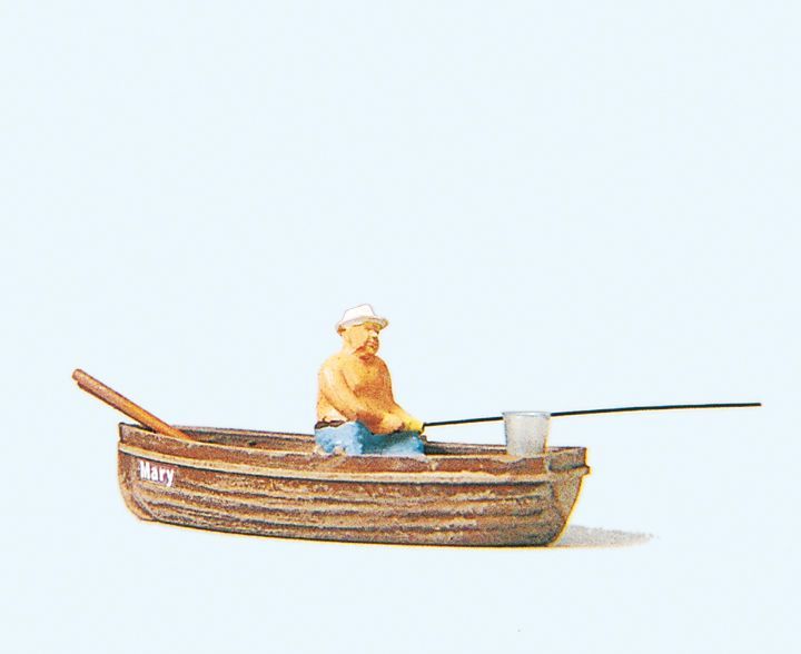 Preiser 28052 HO scale, Angler in the boat