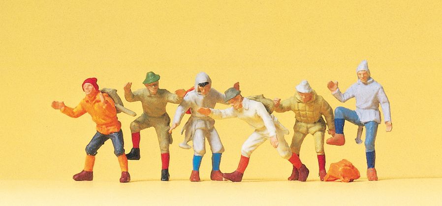 Preiser 14082 HO規 Mountain climbers 登山客 攀岩