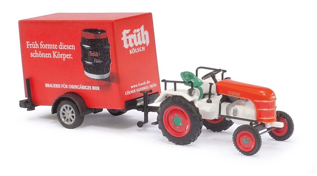 Busch 40063 HO規 Traktor Kramer KL11 拖拉機+拖車