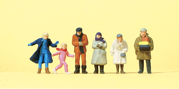 Preiser 14037 HO scale, Passers-by in winter clothes