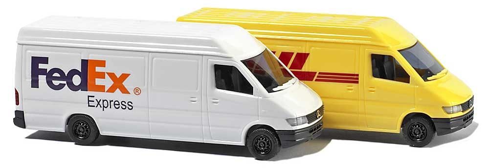 Busch 8304 N規 賓士 的 FedEx & DHL 的快遞貨車