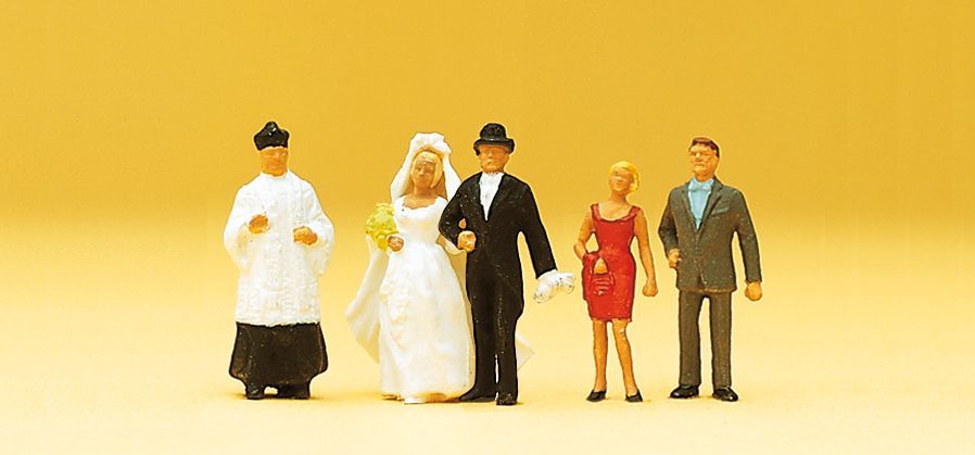 Preiser 14058 HO scale, bridal couple with cath
