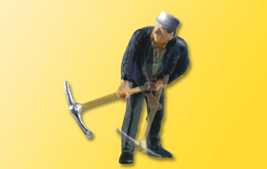 Viessmann 5187 HO規 Miner with pickaxe and miners lamp 持鐵鎬的礦坑工人 (鐵鎬會動.有礦燈)