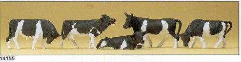 Preiser 14155 HO規 乳牛 (黑白)