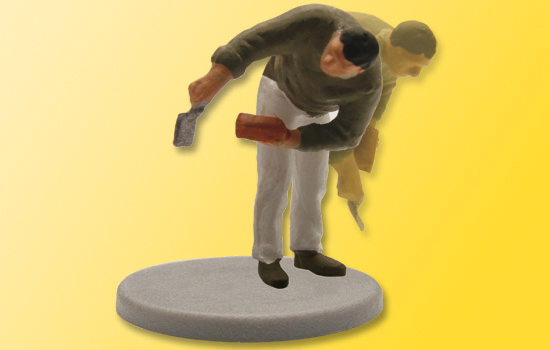 特價 Viessmann 5006 HO規 拿抹刀和磚頭彎著腰的水泥工.電動