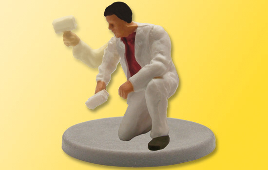 特價 Viessmann 5012 HO規 拿滾筒蹲著的油漆工.電動