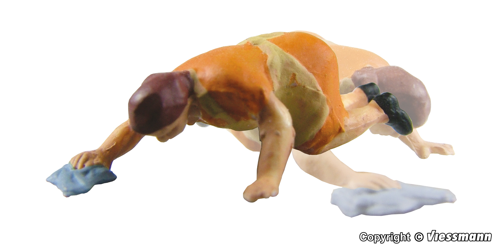 Viessmann 5125 HO規 拿抹布跪著的清潔女子.電動