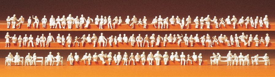 Preiser 79007 N規 坐著的人 120人 未上色