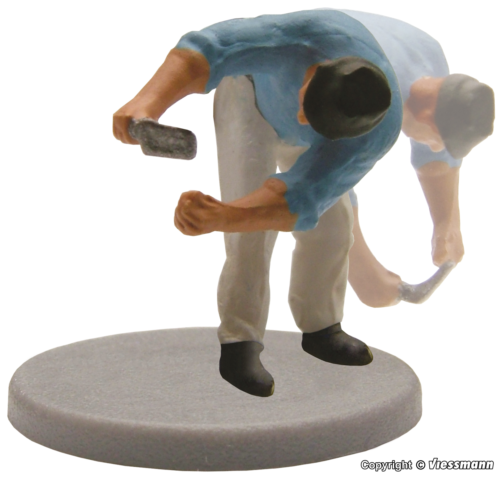 特價 Viessmann 5005 HO規 拿抹刀彎著腰的水泥工.電動