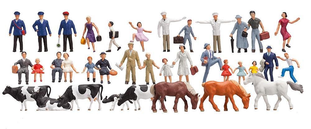 Faller 155253 N規 Beginner’s Set - figures, 36 pieces 綜合人偶入門組36人