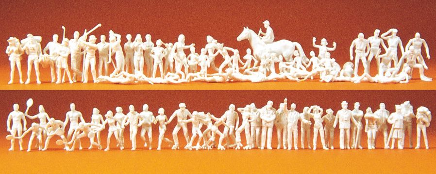 Preiser 16346 HO scale, Sport and leisure, unpainted, 80 pcs.