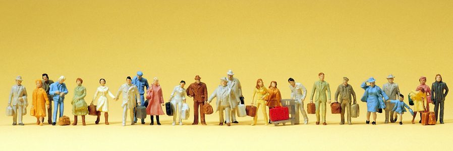 Preiser 14401 HO scale, Travellers, walking + standing
