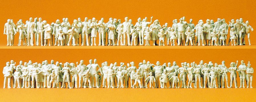 Preiser 16343 HO規 行人.未上色.130人