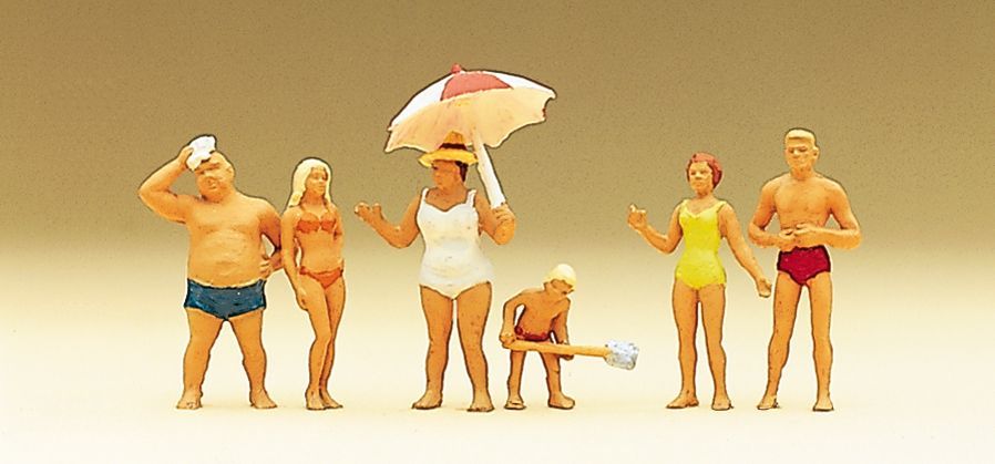Preiser 10283 HO scale, Family on the beach in swimwear
