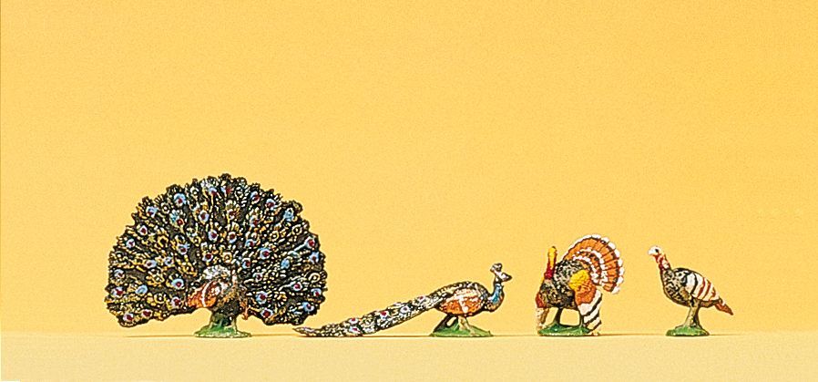 Preiser 10166 HO scale, Turkey and Peacock
