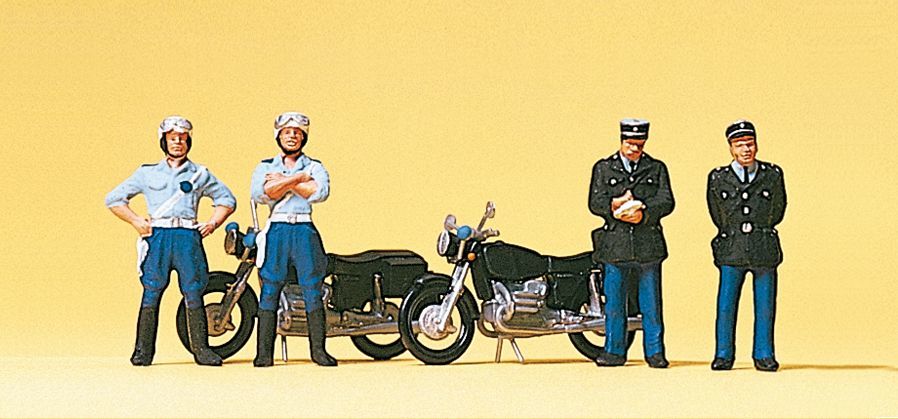 Preiser 10191 HO scale, police, french Gendarmerie with motorcycles