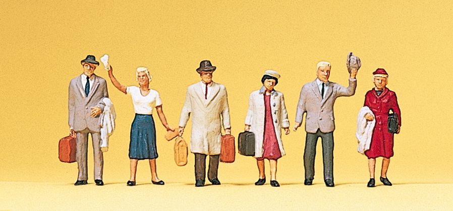 Preiser 10020 HO scale, Travelers with luggage