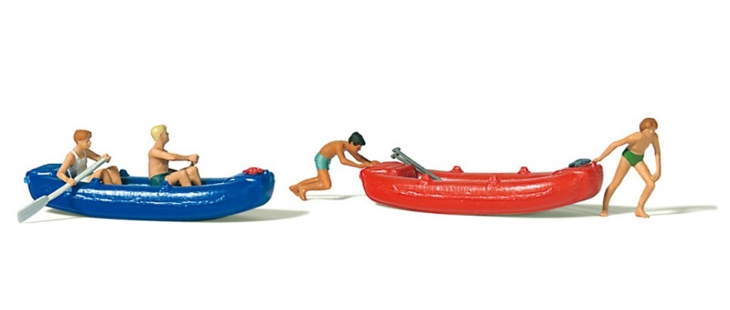 Preiser 10705 HO規 划橡皮船