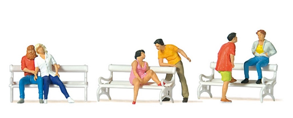 Preiser 10739 HO scale, On the park bench