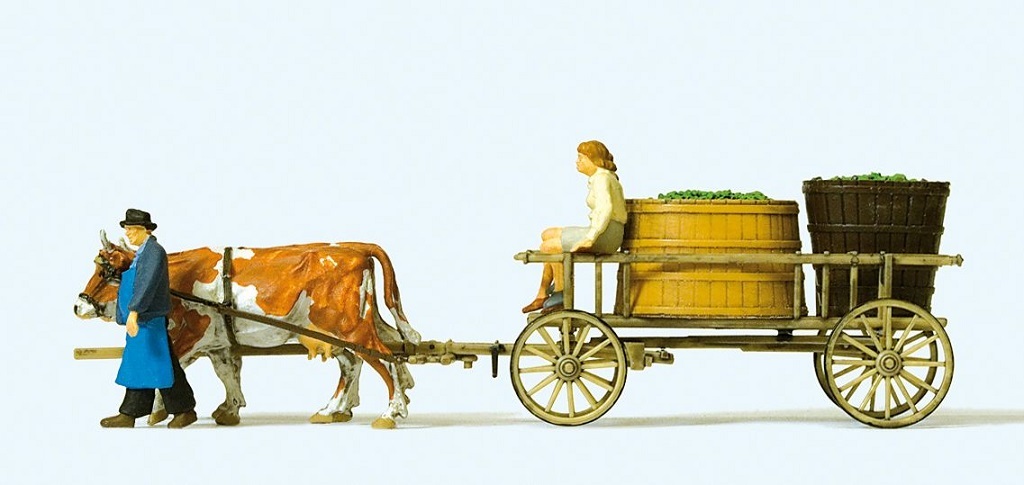 Preiser 30397 HO scale, Vineyard wagon with cows