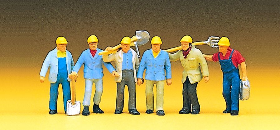 Preiser 10033 HO scale,  Track workers DB with helmets