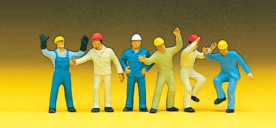 Preiser 10105 HO scale, Industrial worker with helmet and overalls