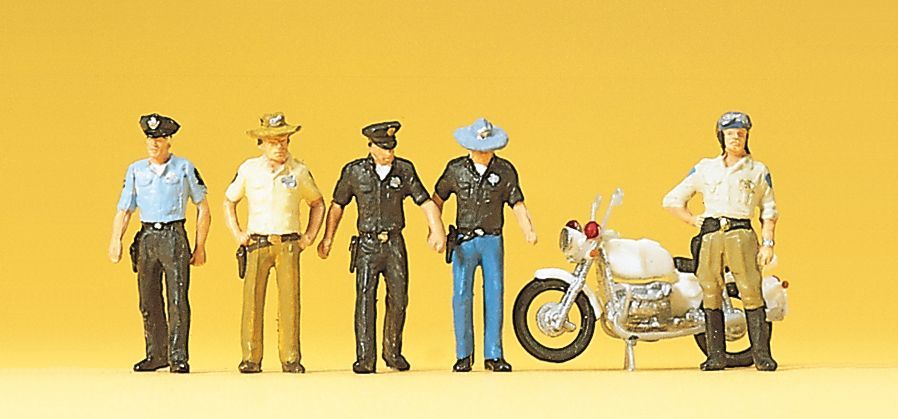 Preiser 10370 HO scale, officers USA with motorcycle