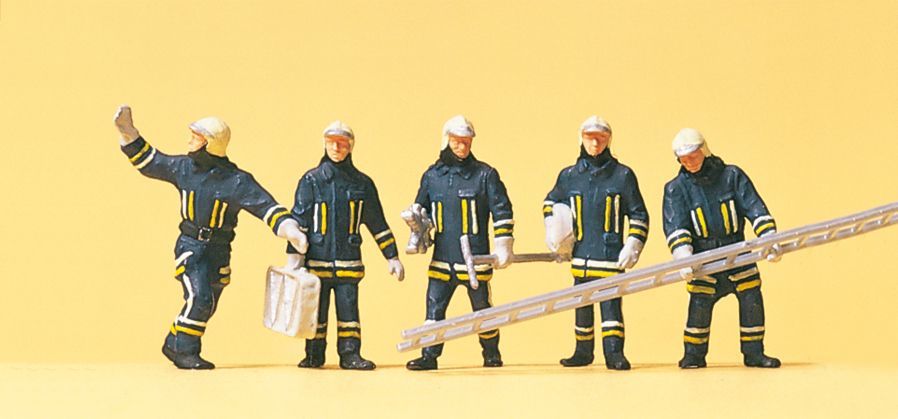 Preiser 10484 HO scale, Firefighters in turnout gear