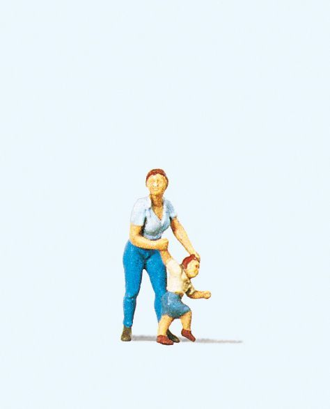 Preiser 28023 HO規 母親帶小孩