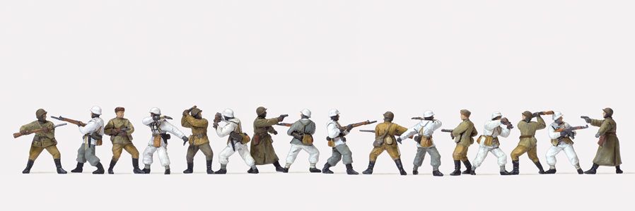 Preiser 16605 HO規 蘇聯 EDW 近戰格鬥人員.冬季制服.未上色.16人