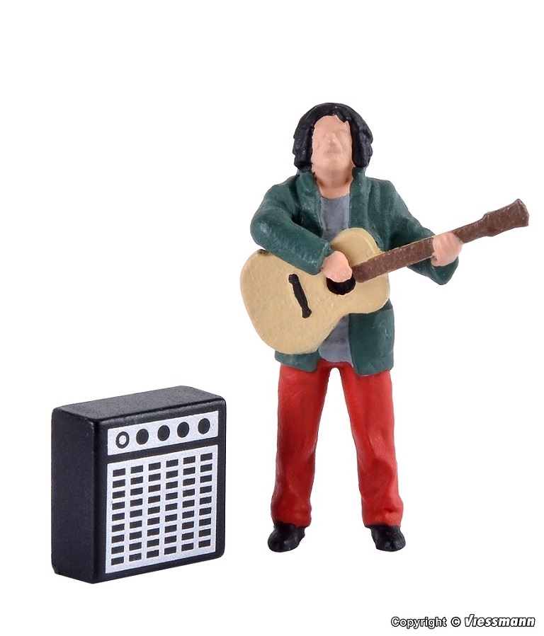 Viessmann 1510 HO規 Street guitarist 街頭藝人.會動